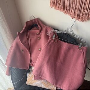 NWT LOFT Rose Wool Coat and Skirt Ensemble
